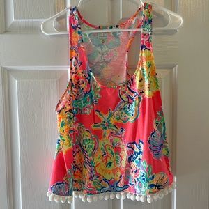 Lilly crop top with poms
